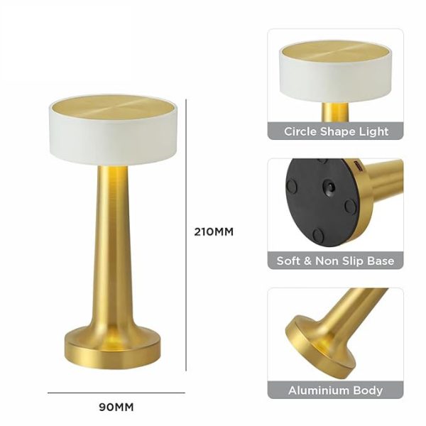 Pride Lighting Crown Touch Sensor Table Lamp - Golden - Image 3
