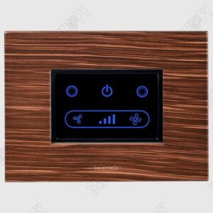 Grazia Zebra Wood Wifi Fan Regulator Titanium grey touch switch