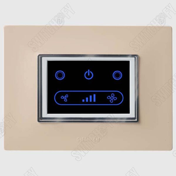 Glassio Ivory Gold Wifi Fan Regulator White touch switch