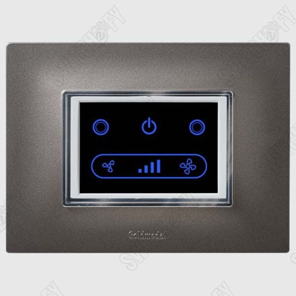 Glassio Digital Chrome Wifi Fan Regulator White touch switch