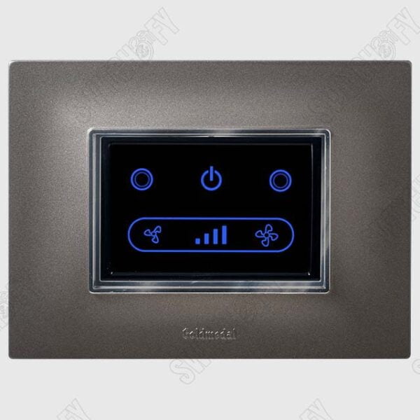 Glassio Digital Chrome Wifi Fan Regulator Titanium grey touch switch