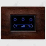 Glassio Black Walnut Wifi Fan Regulator Titanium grey touch switch