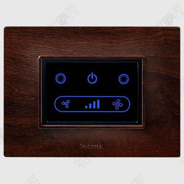 Glassio Black Walnut Wifi Fan Regulator Titanium grey touch switch