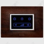 Glassio Black Walnut Wifi Fan Regulator White touch switch