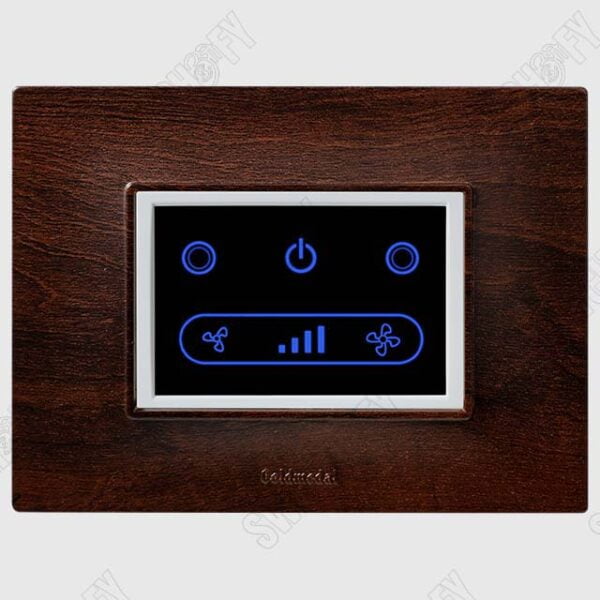 Glassio Black Walnut Wifi Fan Regulator White touch switch