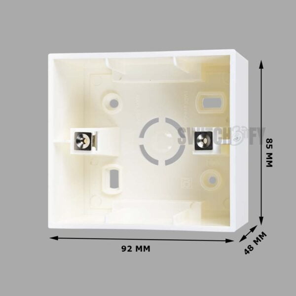 Goldmedal Surface Box 2M. Surface Mounting <br>Plastic Gang Box (FR-Fire Resistant) <br>02 Module - Image 2